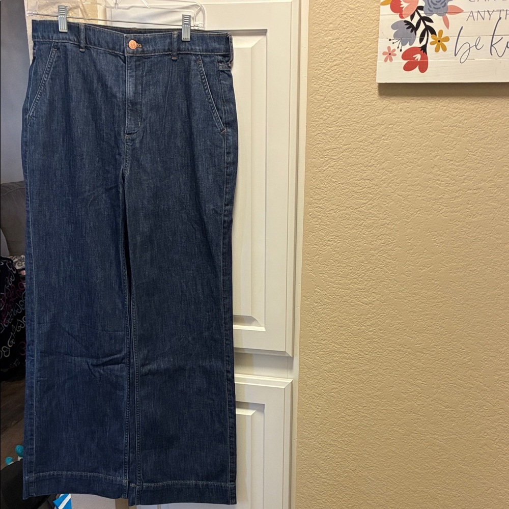 J. Crew Blue Denim Wide-Leg Pants NWT
